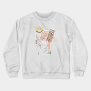 Abstract modern woman face Crewneck Sweatshirt